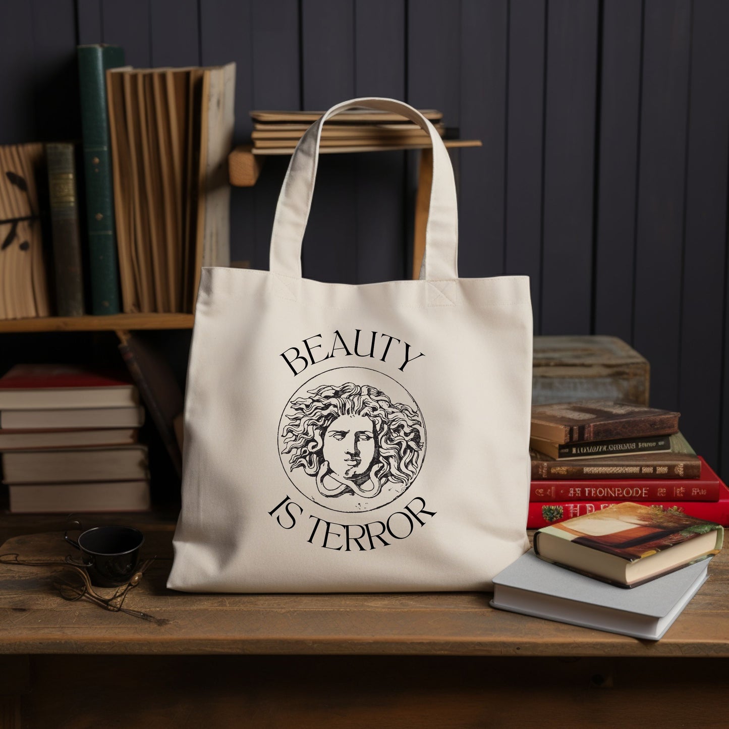 Beauty is Terror Tote Bag, The Secret History, Dark Academia, Light Academia, Donna Tartt, Book Lover Gift