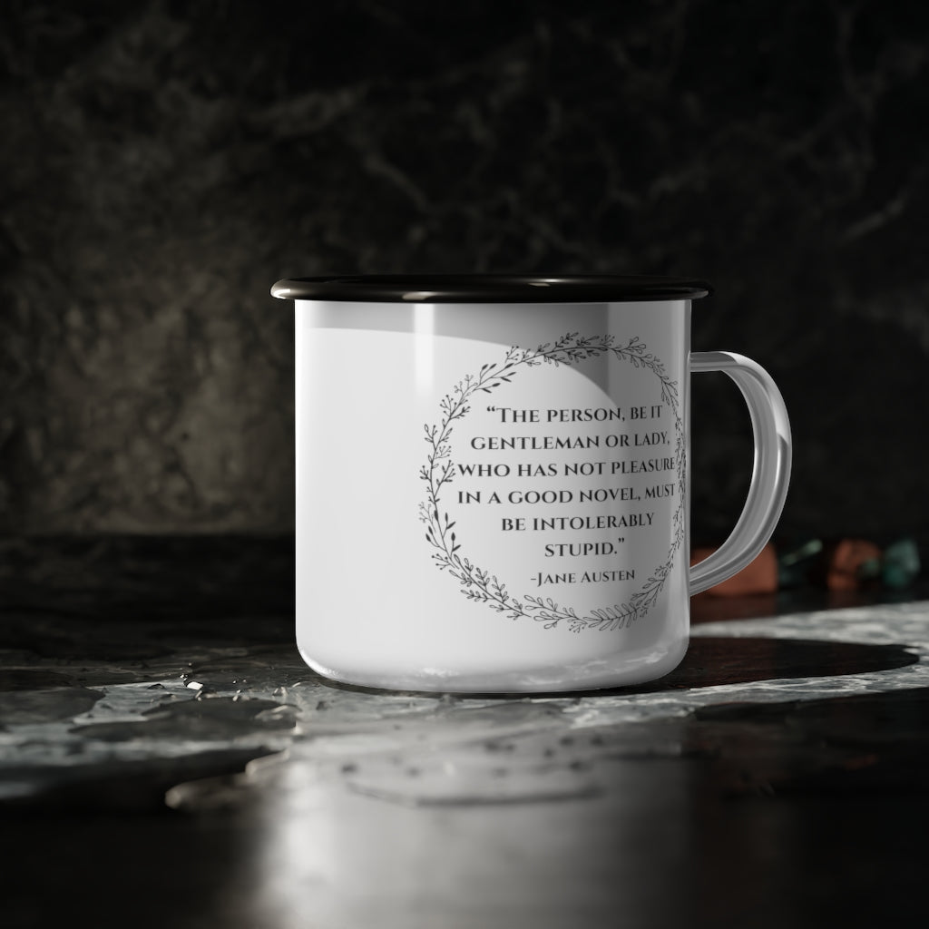 Jane Austen Quote Enamel Mug