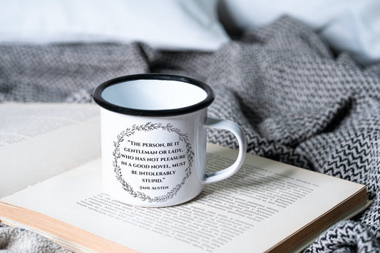 Jane Austen Quote Enamel Mug