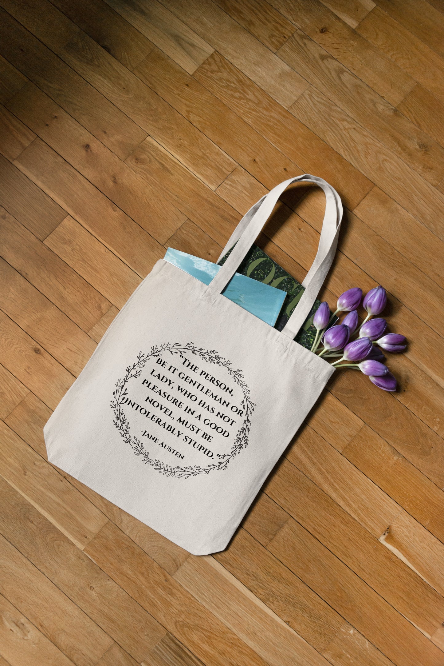 Jane Austen Quote Canvas Tote Bag